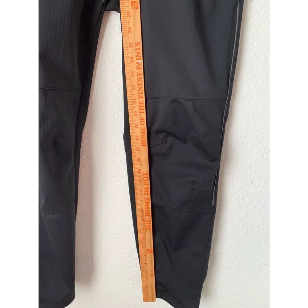 Baleaf Men’s Black Bike Cycling Pants Elastic Waist Pockets/Zip Logo Size L
